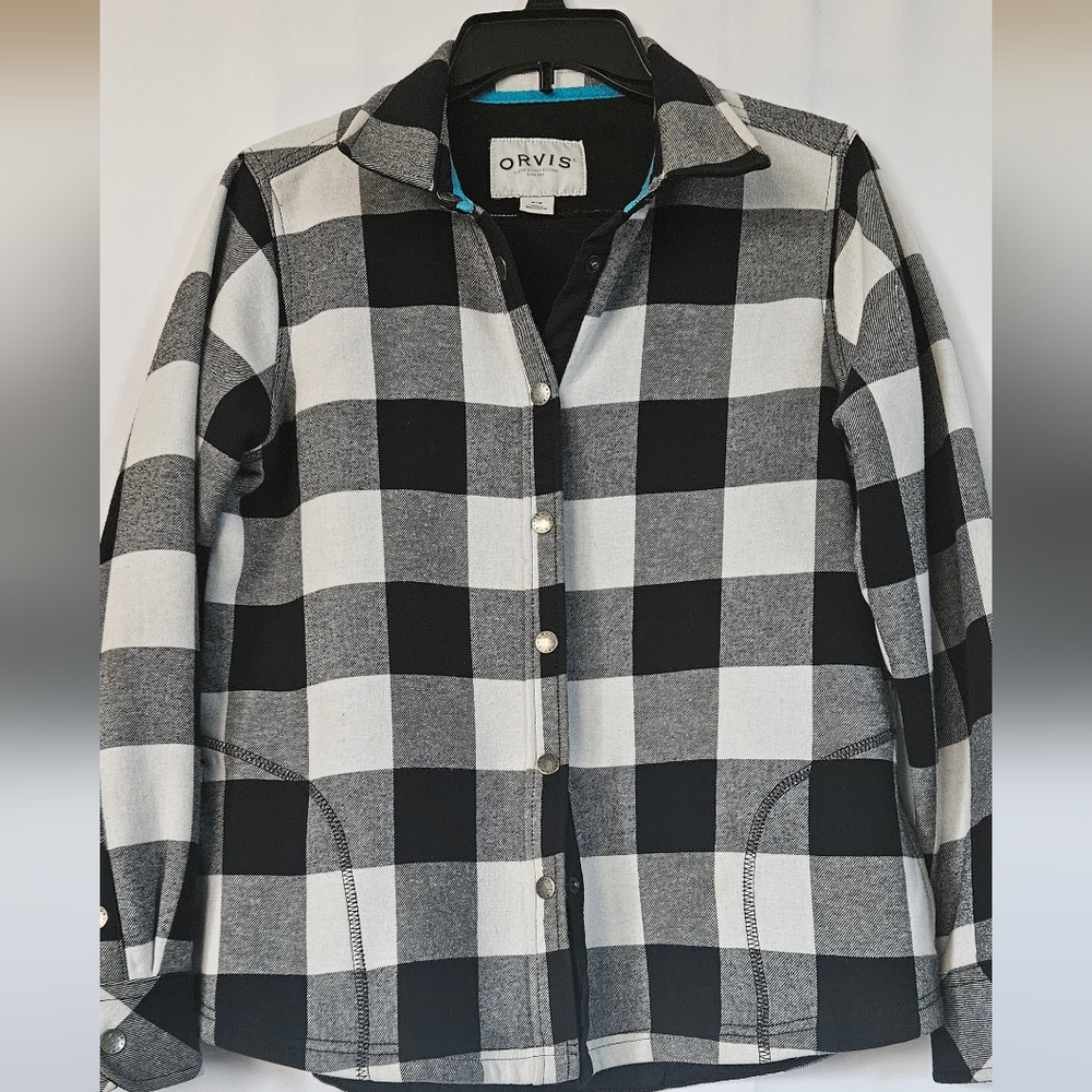 Orvis Women's Fleece lined flannel Pinnacle‎ shirt jacket size medium
